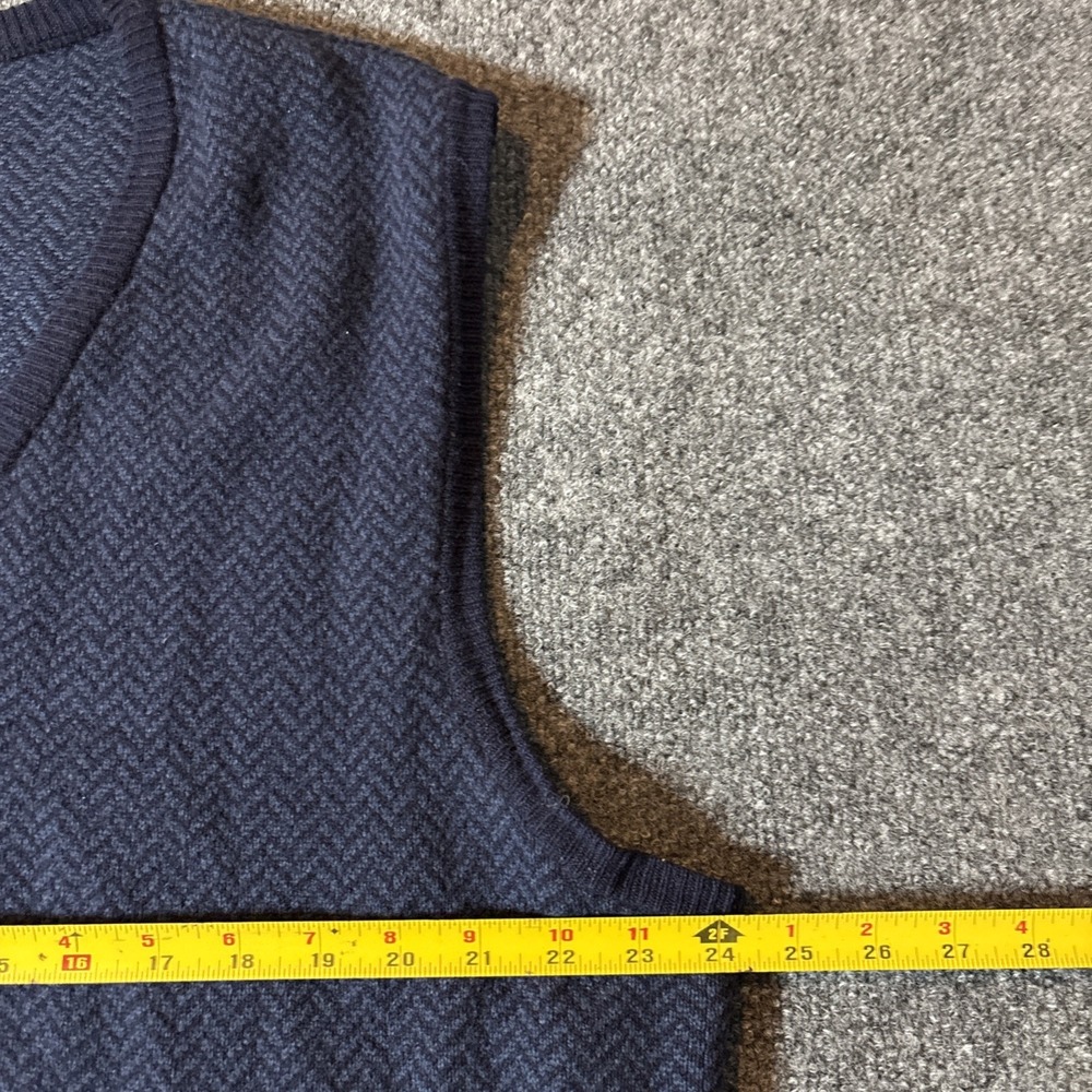 LL Bean 100% Lambs Wool Blue V neck Sweater Vest Mens XL Tall - Picture 6 of 6